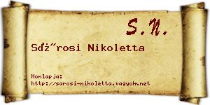 Sárosi Nikoletta névjegykártya