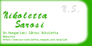 nikoletta sarosi business card